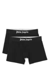 Palm Angels Men's Set Of Two Cotton Boxers | Size Small | Pmuh001c99fab0020110 Color Whiteblack In Black  