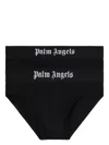 Palm Angels Logo Briefs (set Of Two) In Black