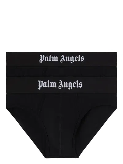 Palm Angels Logo Briefs (set Of Two) In Black