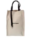 Palm Angels Logo Canvas & Leather Tote In Neutral