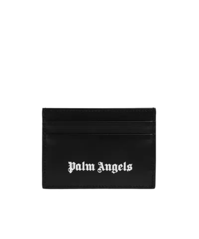 Palm Angels Logo Card Holder In Black