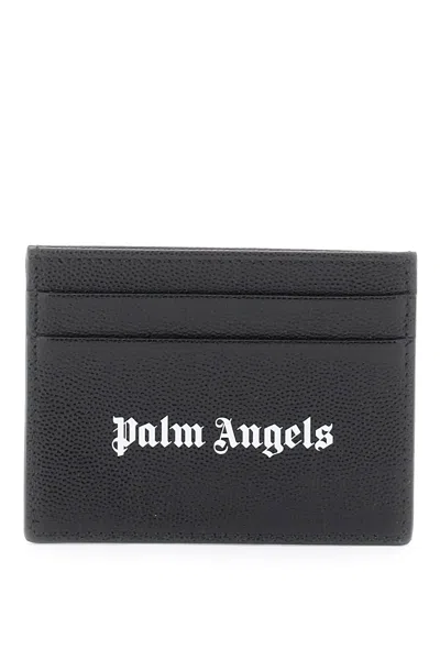 Palm Angels Logo Cardholder In Black White (black)