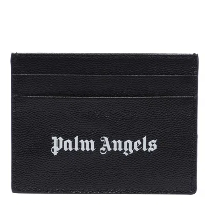 Palm Angels Logo Cards Holder In Black White