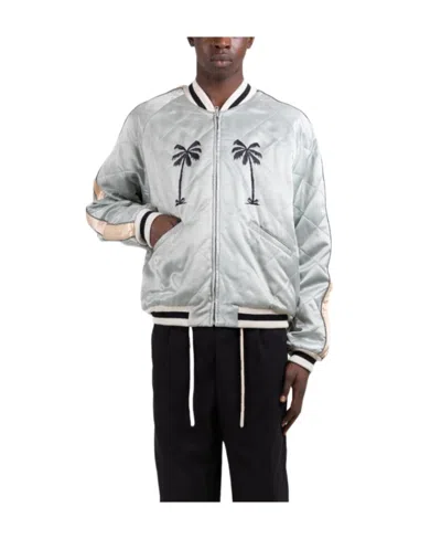 Palm Angels Logo Casual Jacket In Gray
