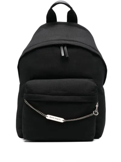 Palm Angels Logo-chain Backpack In Black