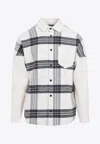 Palm Angels Oversized Check Overshirt For Men In Off-white