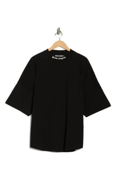 Palm Angels Logo Collar Graphic Cotton T-shirt In Multi