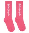Palm Angels Logo Cotton-blend Socks In Pink