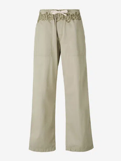 PALM ANGELS PALM ANGELS LOGO COTTON PANTS