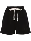 Palm Angels Logo Cotton Shorts In Black