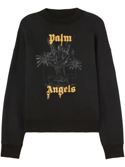 PALM ANGELS LOGO COTTON SWEATSHIRT