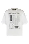 Palm Angels Oversized Newspaper Print T-shirt With Contrasting Graphic