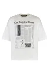 Palm Angels Oversized Newspaper Print T-shirt With Contrasting Graphic
