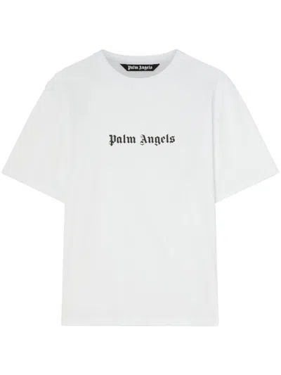 Palm Angels Men's Logo Cotton T-shirt In White