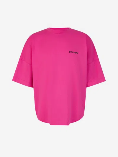 Palm Angels Logo Cotton T-shirt In Pink