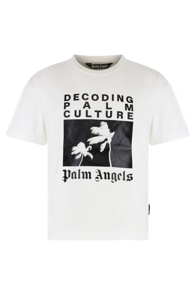 Palm Angels Logo Cotton T-shirt In White