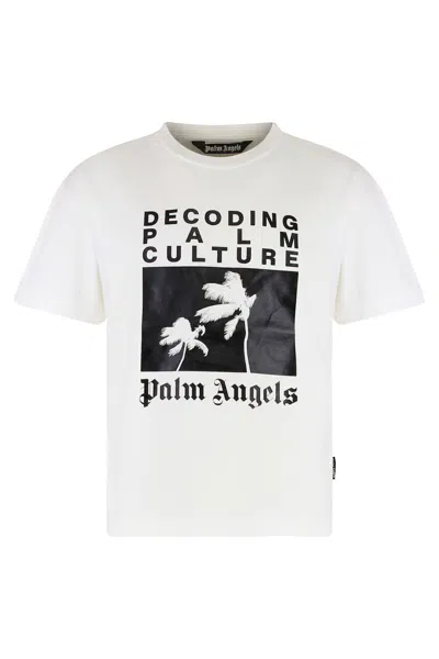 PALM ANGELS LOGO COTTON T-SHIRT