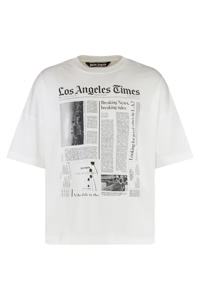 PALM ANGELS LOGO COTTON T-SHIRT