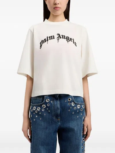 Palm Angels Logo Cotton T-shirt In White