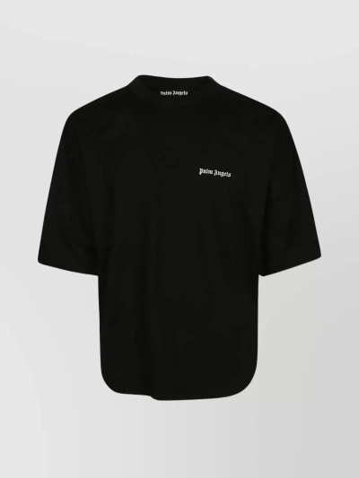 Palm Angels Logo Crew Neck T-shirt In Black