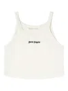 Palm Angels Embroidered Logo Crop Top With In White