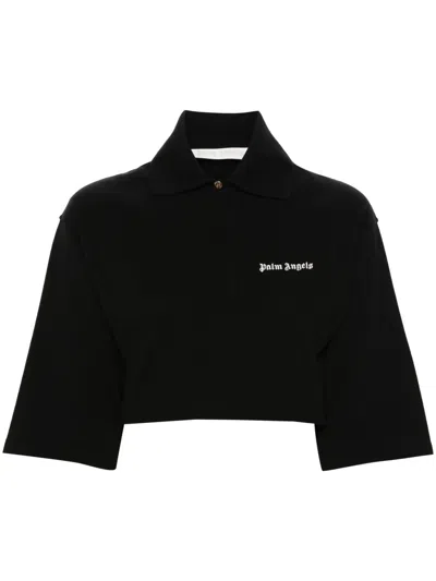 Palm Angels Polo Shirt With Classic Logo In Black