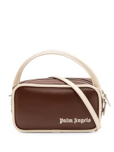 Palm Angels Logo Crossbody Bag In Brown