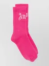 Palm Angels Logo Curved Ankle-length Ribbed Socks