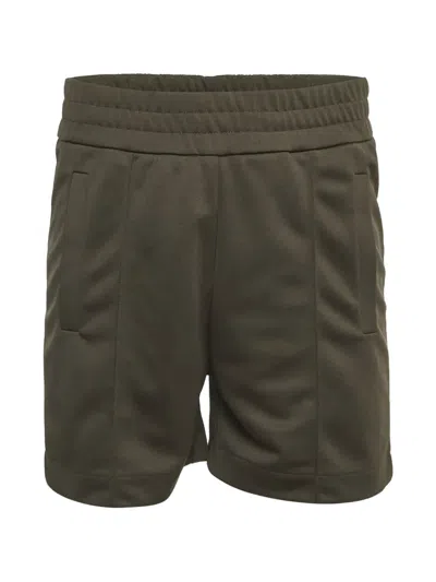 Pre-owned Palm Angels Logo Curved-hem Shorts In Brown