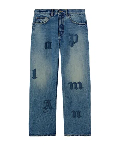 PALM ANGELS PALM ANGELS LOGO PATCH STRAIGHT LEG JEANS