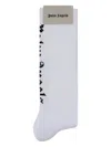 Palm Angels Logo-detail Cotton-blend Socks In White
