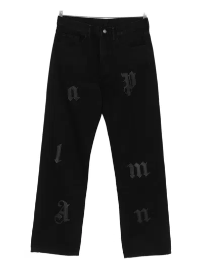 Palm Angels Logo-detail Jeans In Black