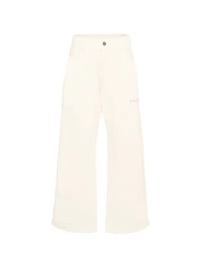 Palm Angels Kids' Logo-detail Jeans In White