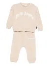 Palm Angels Logo-detail Knitted Trouser Set In Neutral