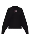 Palm Angels Long Sleeve Mock Neck Knitwear Top In Black