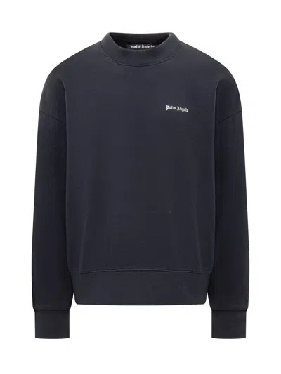Palm Angels Logo Detail Sweatshirt In Blue