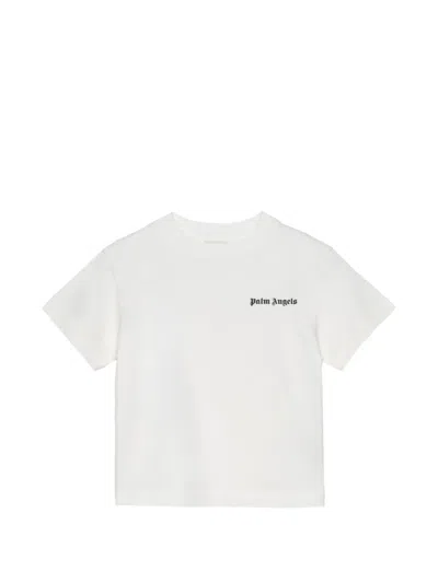 Palm Angels Kids' Cotton Track T-shirt In White