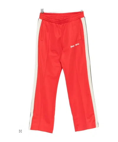 Palm Angels Kids' Logo-detail Trousers In Red