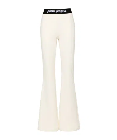 PALM ANGELS PALM ANGELS LOGO ELASTIC WAISTBAND FLARED TRACK PANTS