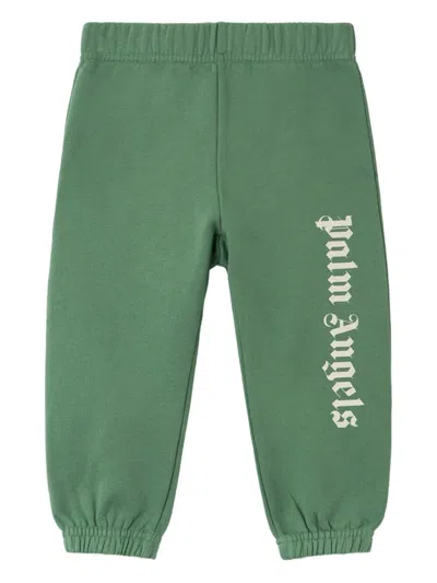 Palm Angels Babies' Logo松紧长裤 In Green