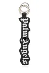 Palm Angels Logo-embossed Key Ring In Black/white
