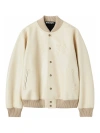 Palm Angels Monogram Leather Bomber Beige  Black In Beige