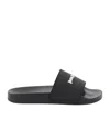 Palm Angels Black Logo Pool Slides In Black