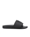 Palm Angels Logo-embossed Slides In Black