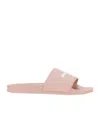 Palm Angels Pink Monogram Pool Slides In Nude