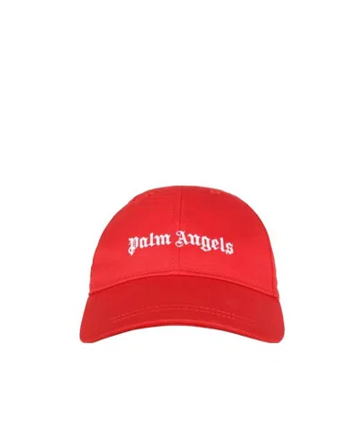 Palm Angels Logo-embroidered Baseball Cap In Red