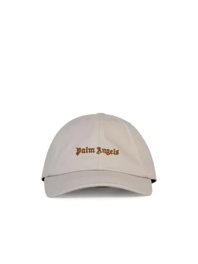 Palm Angels Logo Embroidered Baseball Cap In Beige