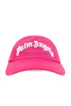 Palm Angels Logo Embroidered Baseball Cap In Fuchsia - Soft Pink