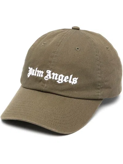 Palm Angels Logo-embroidered Baseball Cap In Green