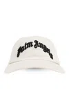 Palm Angels Embroidered Logo Baseball Cap With Curved Peak In Off White - Black